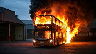 Inferno Engulfs Mumbai Electric Double Decker Bus at Kurla Depot