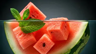 Blend Fresh Watermelon Cubes With Mint For Instant Energy