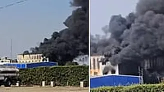 Indore News: Massive Fire Breaks Out At Kemco Chocolate Factory, Firefighters Rush To Control Blaze--VIDEO