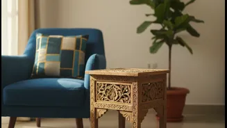Old Wood And New Upholstery Can Share A Small Indian Flat