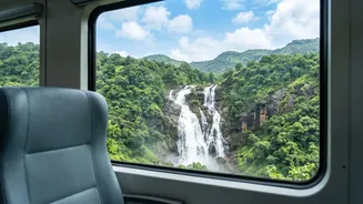 How Rail Passengers Capture Scenic Waterfall Photographs From Glass Window VistaDome Coaches To Goa