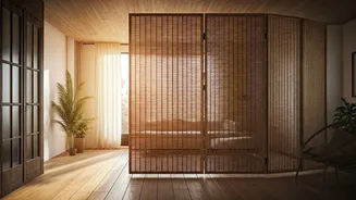 Sustainable Bamboo Partitioning Screens Transform Open Plan Living Areas Beautifully