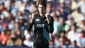 What T20I landmark is Mitchell Santner approaching?