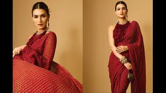 Kriti Sanon Redefines Festive Romance In A Fiery Red Anita Dongre Saree