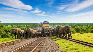 Elephant Herd Halts Rail Traffic: A Rare Occurrence