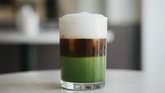 Dirty matcha combines matcha with an espresso shot Is Easier To Understand Through The drink layers tea bitterness coffee intensity and milk