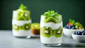 Layer Fresh Kiwi And Coconut Milk For Instagram Worthy Parfait