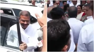 WATCH: Dharmendra Pradhan Receives Grand Welcome From BJP MPs As He Arrives In Parliament, Congress Hits Out