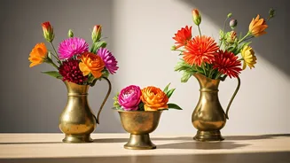 Turn Heavy Traditional Brass Into Quirky Contemporary Flower Holders
