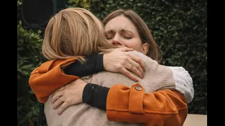Mulher larga trabalho estressante para ganhar fortuna dando abraços