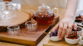 Herbal tea tasting can help you slow down and relax