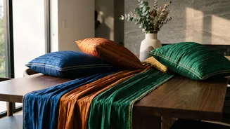 How To Upcycle Vintage Silk Drapes Into Festive Cushion Covers And Table Runners