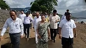 Navi Mumbai Mayor, Dy Mayor Visit Morbe Dam As Water Level Drops To 17% Amid Intense Summer Heat