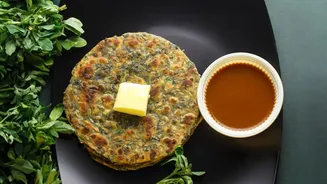 Paneer, Gobhi and Methi Offer Three Different Paratha Textures