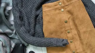 5 timeless winter looks with faux-suede skirts