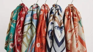 Stay warm and stylish with block-print scarves