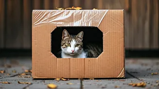 Keep Homeless Cats Safe Incorporating Warm Cardboard Box Huts Locally