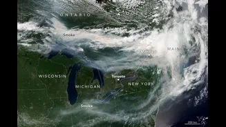 Fumaça de incêndios florestais no Canadá atinge cidades do país e dos EUA