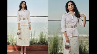 Isha Ambani Styles Mini Chanel Perfume Bottle With Custom Manish Malhotra Outfit