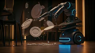 Restaurant Robot's Wild Dance: Tableware Smashed in Viral Service Bot Meltdown