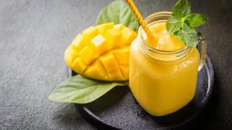 Our new favorite drink: Mango coconut smoothie