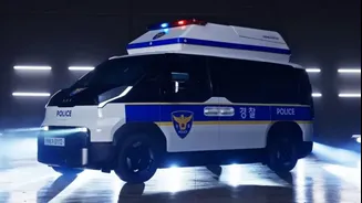 Viatura policial da Kia é van elétrica que até lança drones contra os suspeitos