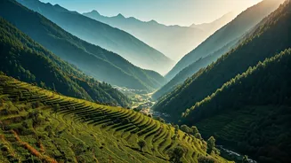 Bhutan Mist Covered Mountain Valleys Trend For Serene Romantic Getaways