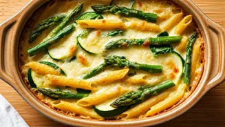 Springtime Delight: Creamy Baked Pasta with Fresh Vegetables