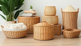 Rattan Storage Baskets Dominate Indian Home Decor Trend Feeds Today