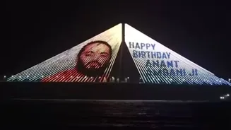 Bandra-Worli Sea Link illuminated with birthday message ahead of Anant Ambani’s 31st birthday