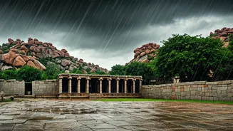 Hampi Stone Architecture Looks Unreal After Fresh Seasonal Monsoon Showers