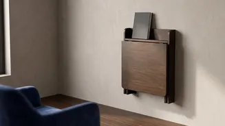 Save space with wall-mounted desks