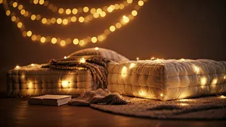 Create Affordable Low Seating Reading Corners Using Warm Fairy Lights