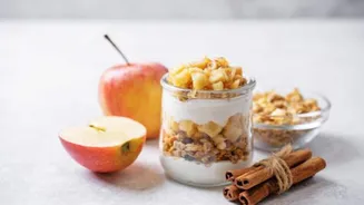 This apple cinnamon parfait is a quick morning treat