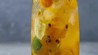 Cold steeped kokum and jamun fruit drinks provide low sugar refreshment for summer