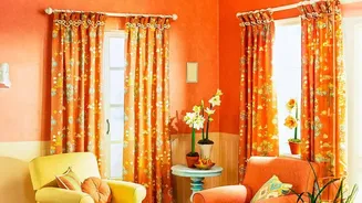 How To Style Traditional Marigold Garlands With Fabric Drapes For Creative Living Room Backdrops