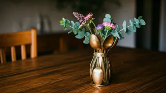Give Tabletop Decor Unique Twists Using Upcycled Brass Utensil Vases