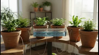 How to setup a budget self-watering planter array using basic capillary wick components
