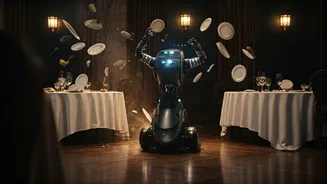 Restaurant Robot's Wild Dance Party: Dishes Smashed, Chaos Ensues!