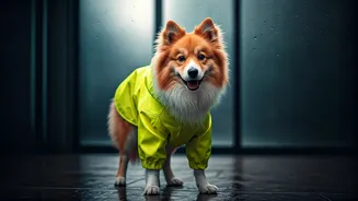 Your Essential Monsoon Pet Care Checklist Features Neon Dog Raincoats