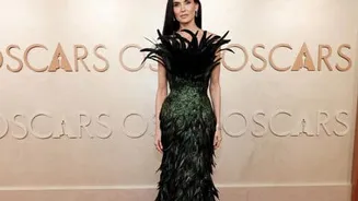 Demi Moore stuns in feathered Gucci gown at Oscars 2026