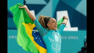 Rebeca Andrade conquista ouro histórico em retorno à ginástica após 2 anos