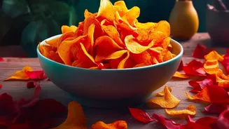 Air fried lotus stem chips provide tasty low oil alternatives to standard street food