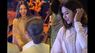 Sonam Bajwa Calmly Clicks Selfies With Officers At Border 2 Musical Event