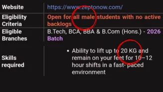 Zepto Looking For ‘All Male’ Candidates With Ability To ‘Lift 20 Kgs’? ‘Hiring Requirements’ Spark Outrage