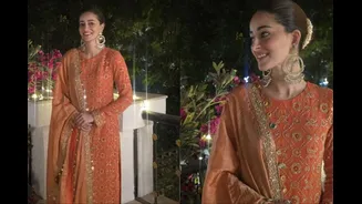 Ananya Panday Celebrates Winter Weddings In Arpita Mehta’s Coral Kurta Set