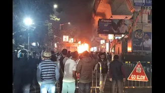 TMC, BJP Supporters Clash Near Kolkata Over Microphone Use, Rally Stage Set Ablaze