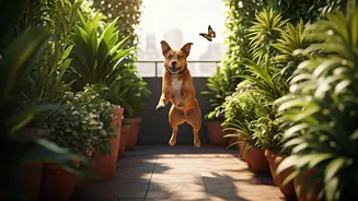 Why Dogs Love Chasing Butterflies In Modern Urban Terrace Gardens