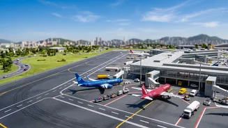 A Working Miniature Airport Sits Beside the World's Largest Railway