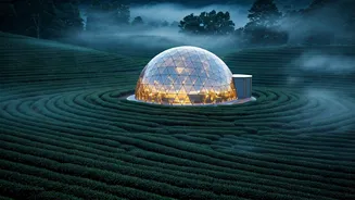 Misty Geodesic Domes Set Inside Tea Farms Highlight Lists